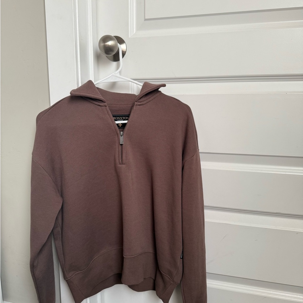 Women’s Brown Half-Zip Sweater